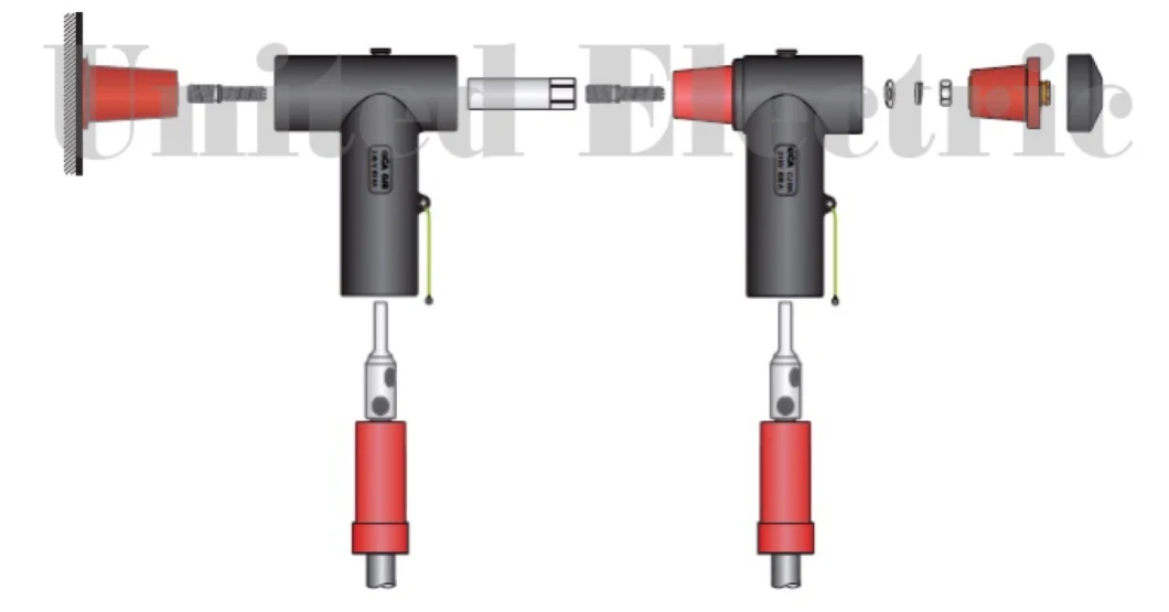 CJBK20-630 EN50181 11kV 12kV 15kV 24kV 25kV 630A Dead Break Screened Separable Tee Connector (Interface C) with Mechanical Lug Copper Tape Unarmored (Rear Tee)